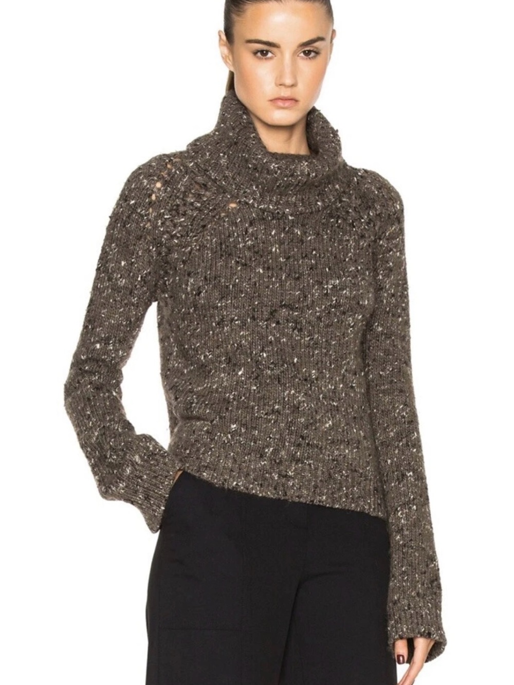 Veronica Beard Indie Sweater Brown Knit Wool Turtleneck
